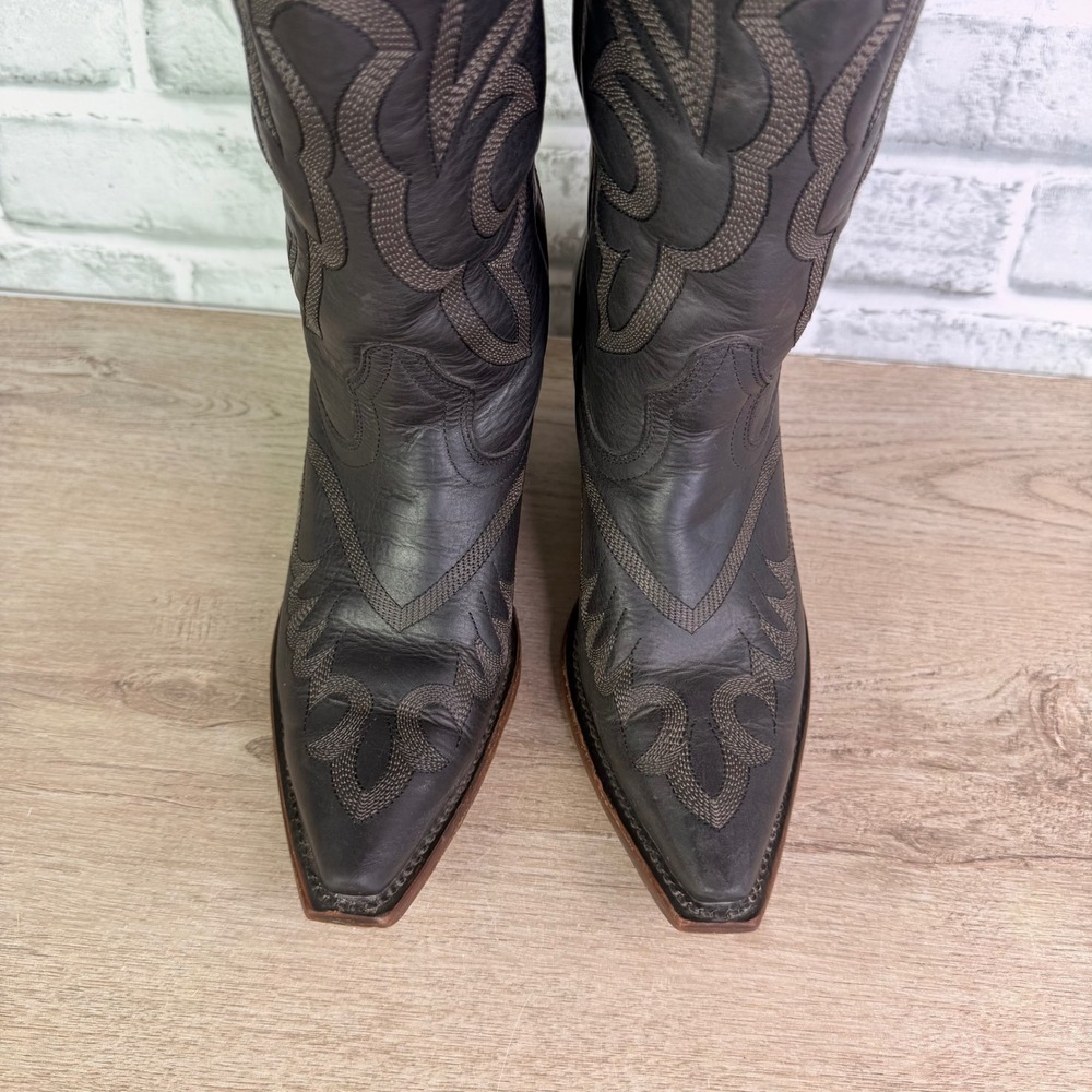 Shyanne High Desert Snip Toe Cowboy Boot Embroidered Black Womens 6.5 - Picture 5 of 8